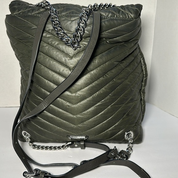 Rebecca Minkoff Edie Quilted Leather Backpack - Seaweed Green - Chain Detail main image 12